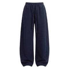 Solid-Colour Straight-Leg Curved Hem Casual Pants – Unisex Preppy Loose Trousers - fairypeony