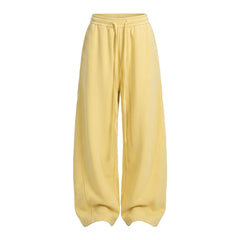 Solid-Colour Straight-Leg Curved Hem Casual Pants – Unisex Preppy Loose Trousers - fairypeony