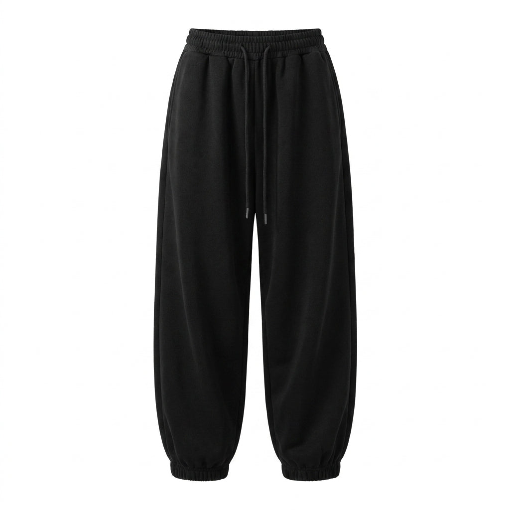 Solid Color High Waist Jogger Pants