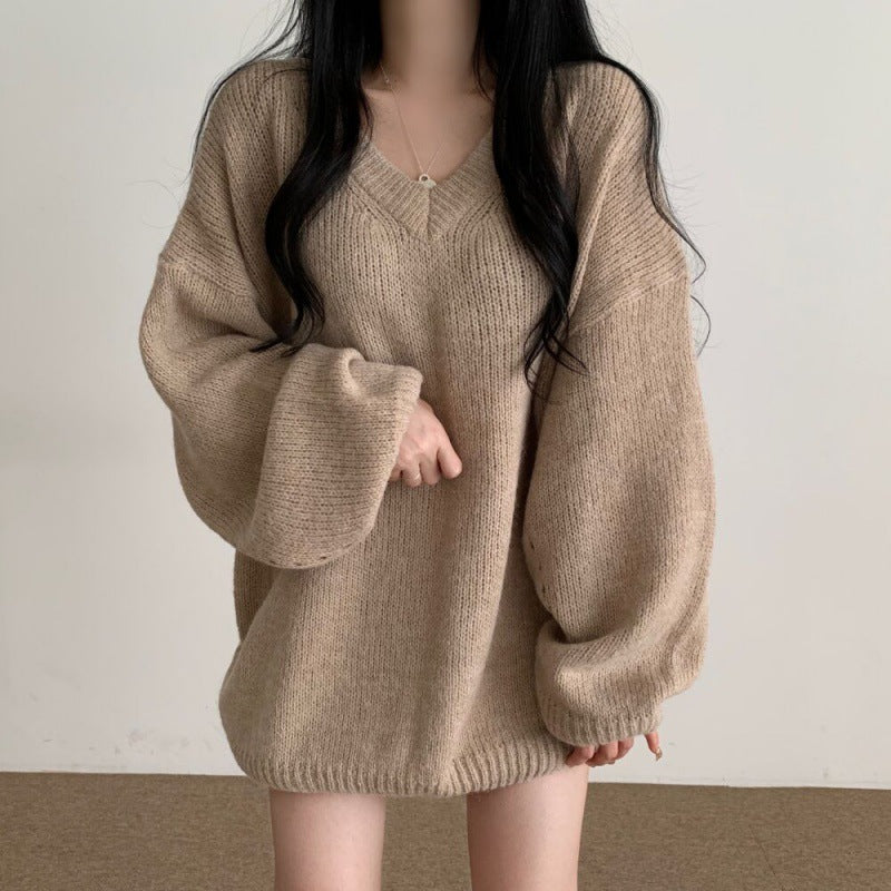 V-neck Oversized Loose Sweater