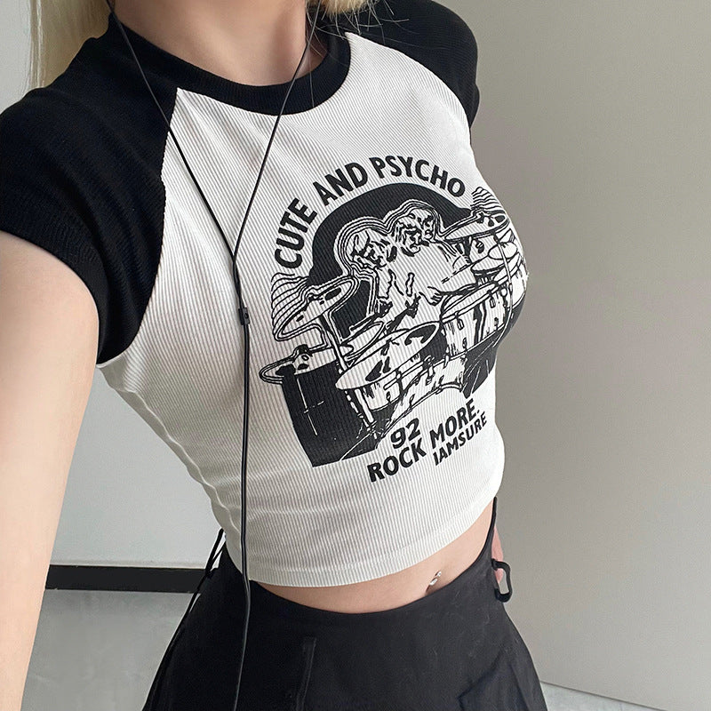 Vintage 90's Print Raglan Short Sleeve Tee - fairypeony