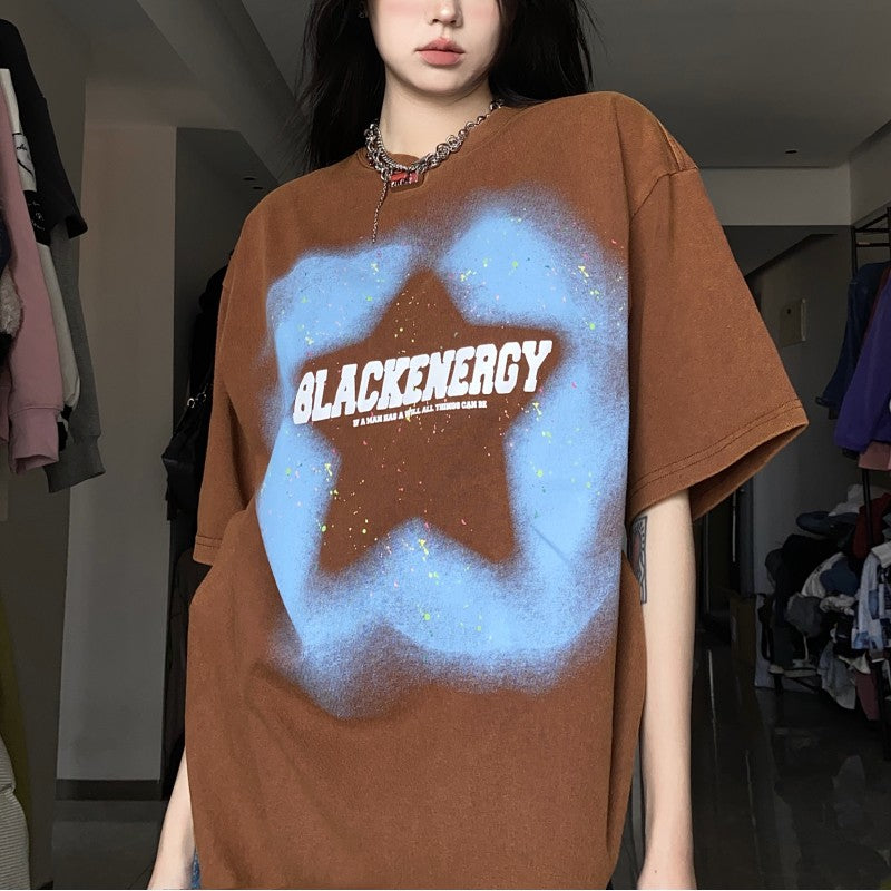 Vintage Cosmos Star Oversized Tee - fairypeony