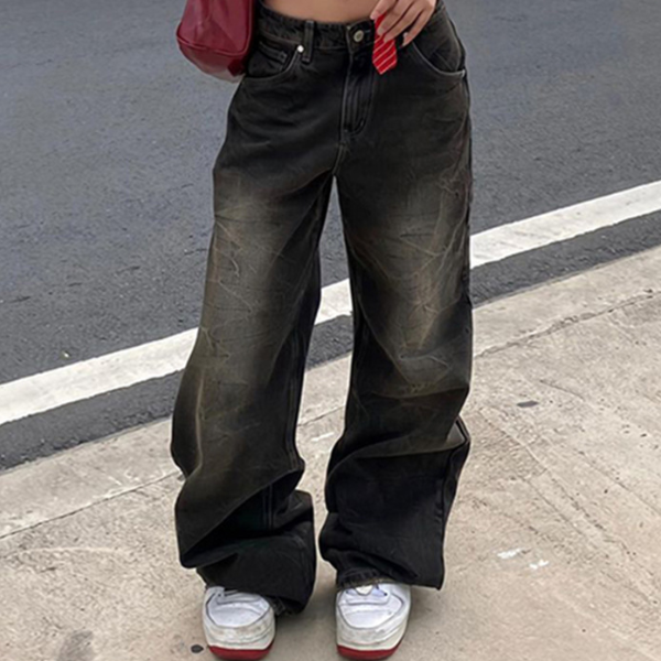 Vintage Distressed Low Waist Boyfriend Jeans