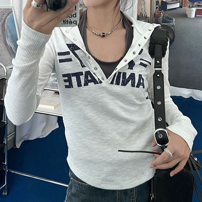 Vintage Long Sleeve Hooded Tee - fairypeony