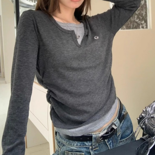 Vintage Patchwork Long Sleeve Tee