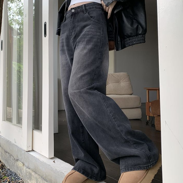 Vintage Wash Baggy Boyfriend Jeans