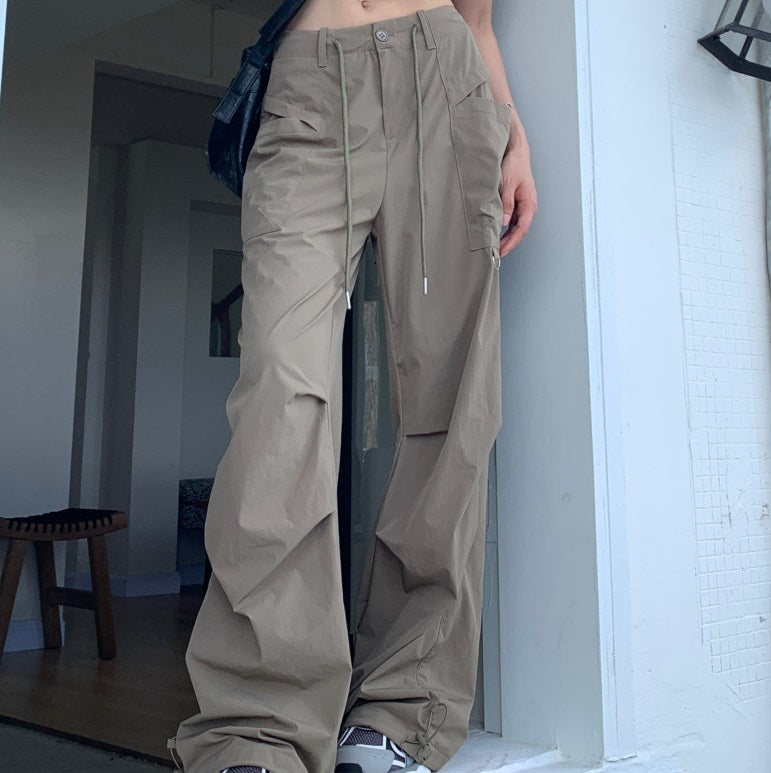 Vintage Wide Leg Parachute Cargo Pants