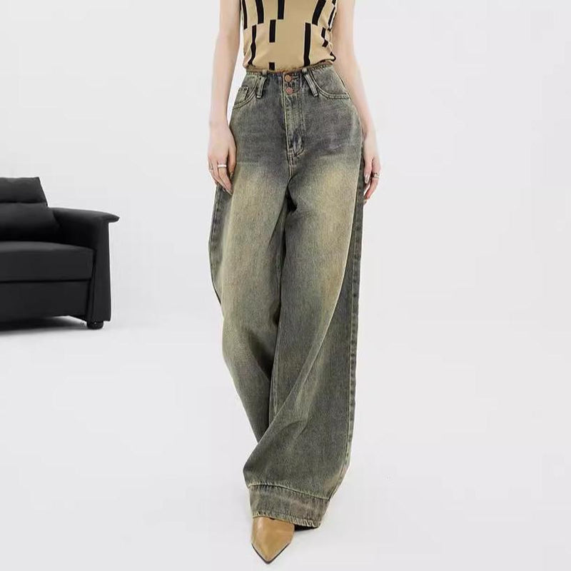 Vintage 90s Wash Baggy Wide Leg Jeans