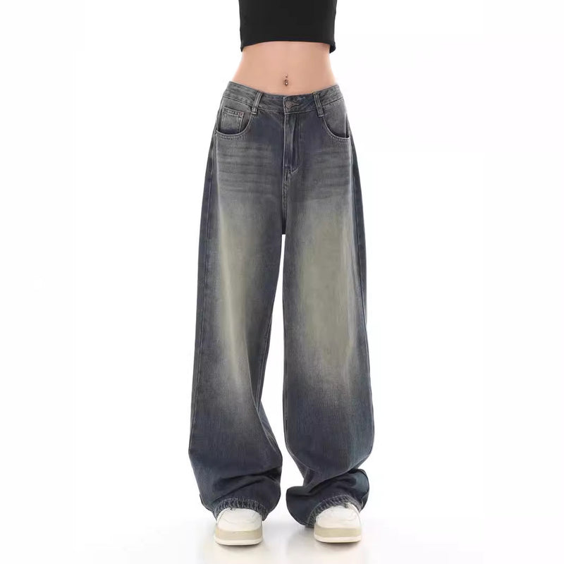 Vintage Dark Wash Baggy Boyfriend Jeans