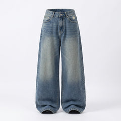 Blue jeans on a white background