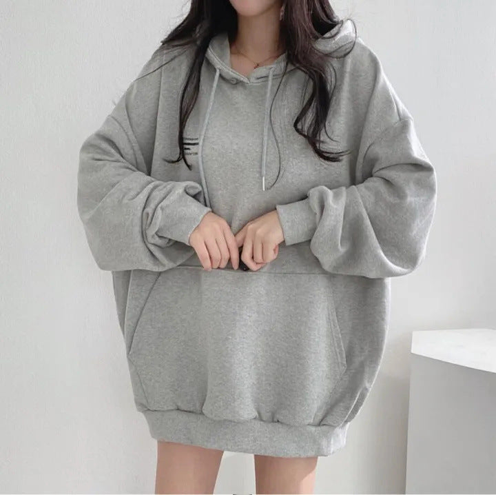 Vintage Letter Print Oversized Loose Hoodie