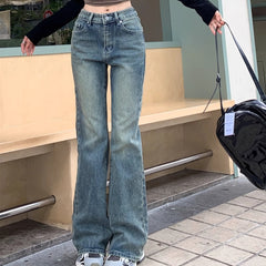 Vintage Light Wash Slim Flared Jeans