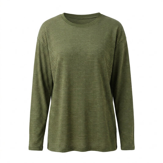 Green long-sleeve shirt on a white background