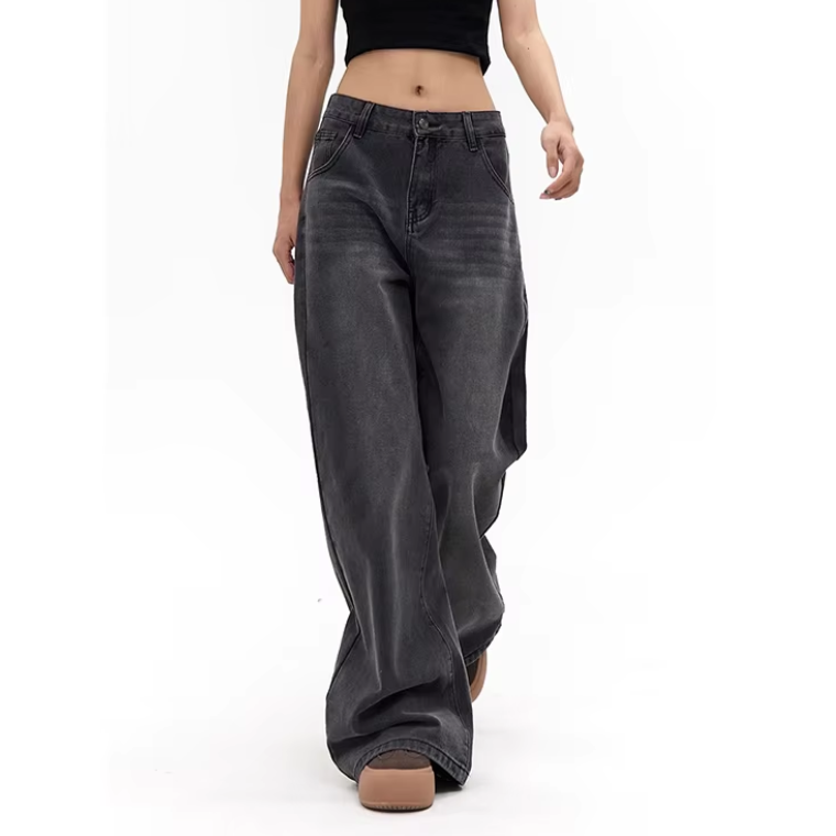 Vintage Wash High Waist 90s Baggy Jeans