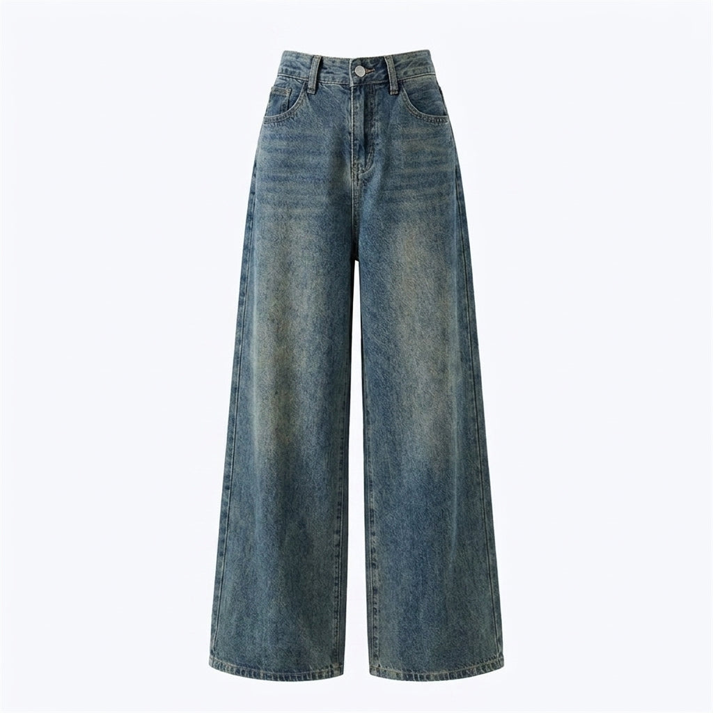 Vintage Washed Straight-Leg Jeans