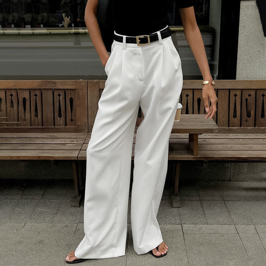 White High Rise Tailored Pants