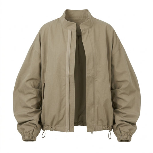 Women's Loose Fit Baseball Jacket – Korean Style Zip-Up Streetwear Coat - fairypeony