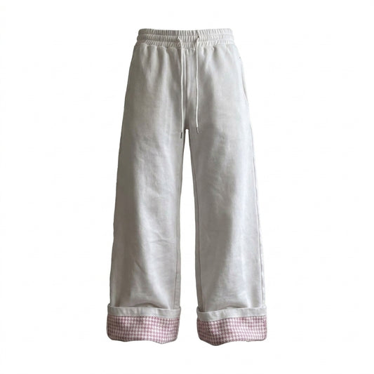 Y2K Wide-Leg Patchwork Pants – Retro Streetwear Straight Leg Trousers
