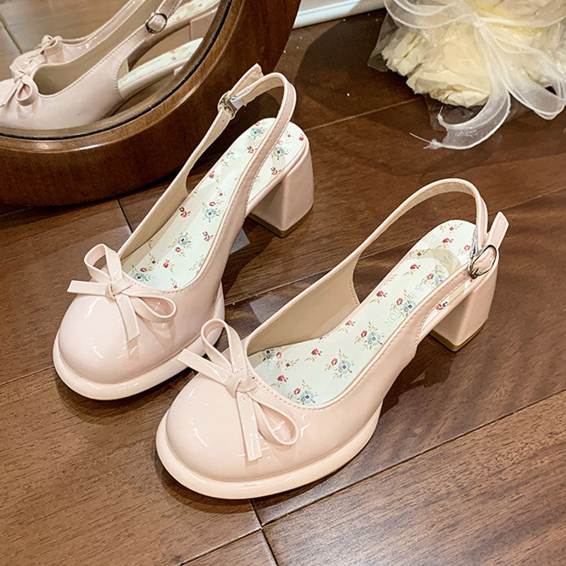 Aesthetic Thick Heel Shoes - fairypeony