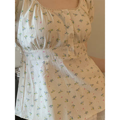 Solid Color Lace Trim Square-Neck Tee