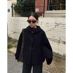 Korean Style Hooded Woolen Jacket