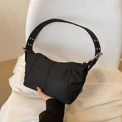 Solid Color Y2K Motorcycle Shoulder Bag - fairypeony