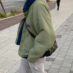 Reversible Contrast Color Lambswool Jacket - fairypeony