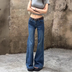 Womens Retro Flared Stretch Jeans