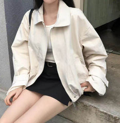Women's Lapel Loose-Fit Short Trench Coat