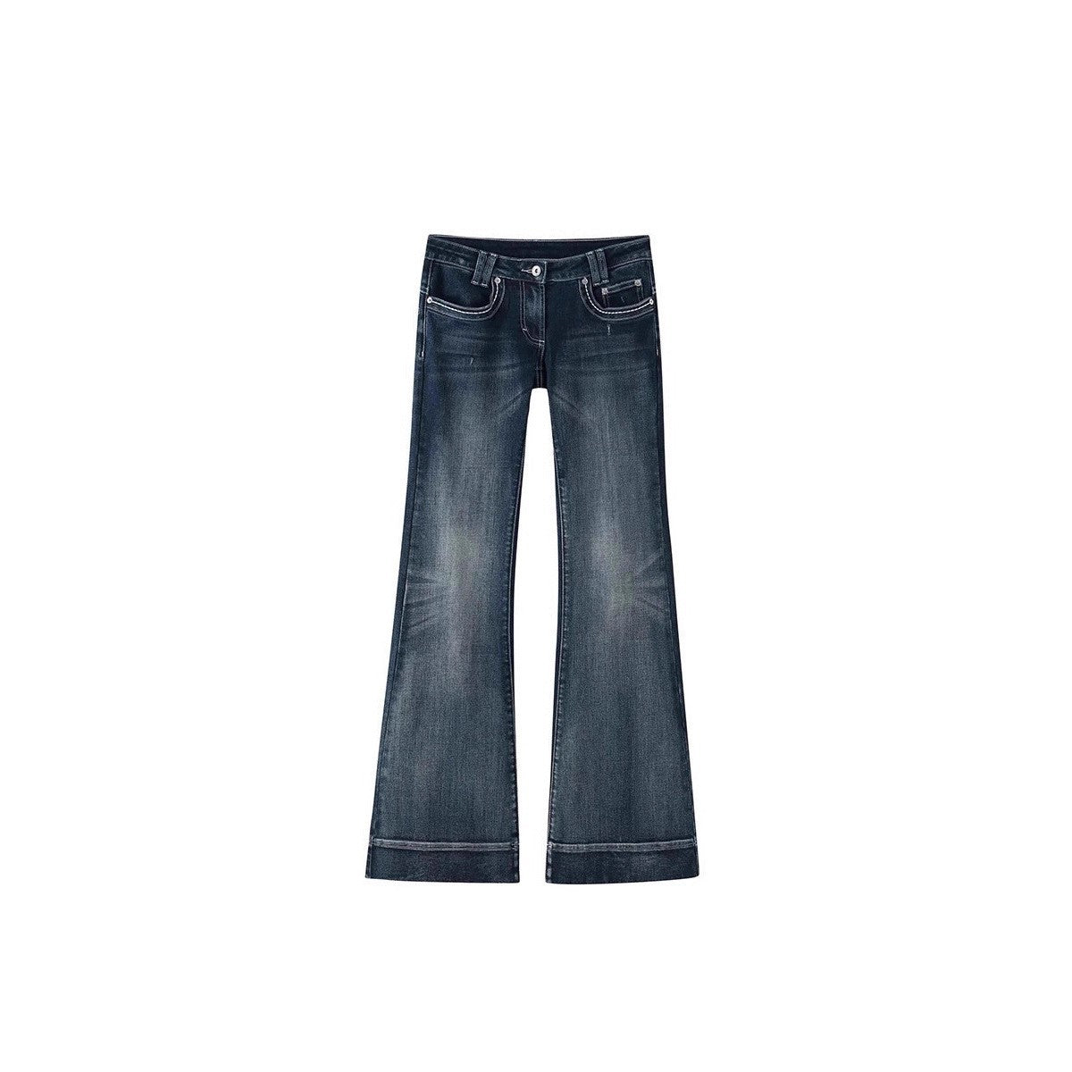 Low Waist Flared Denim Pants