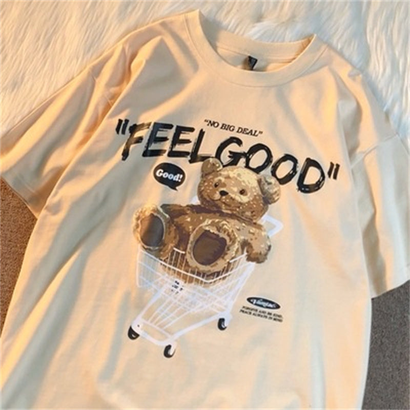 Aesthetic Cute Bear Print Oversized T-shirt