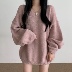 V-neck Oversized Loose Sweater
