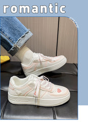 Cherry Blossom Powder Heart Patch Sneakers