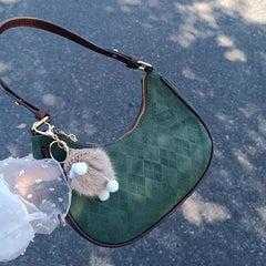 Vintage Argyle Print Shoulder Bag - fairypeony