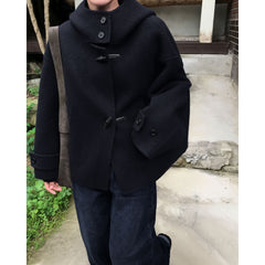 Korean Style Hooded Woolen Jacket