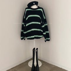Loose Casual Mid-length Sweater Retro Top
