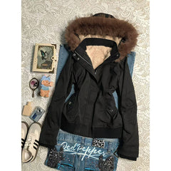 Retro Fleece Lined Hooded Jacket