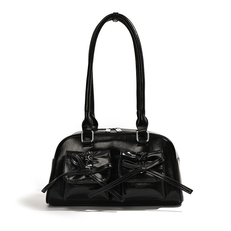 The Galactic Satchel Bow Leather Shoulder Bag