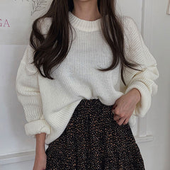 Solid Color Casual Oversized Sweater
