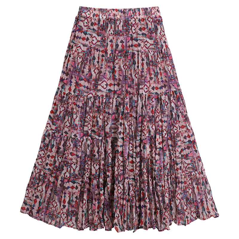 Casual Floral Umbrella Maxi Skirt - fairypeony