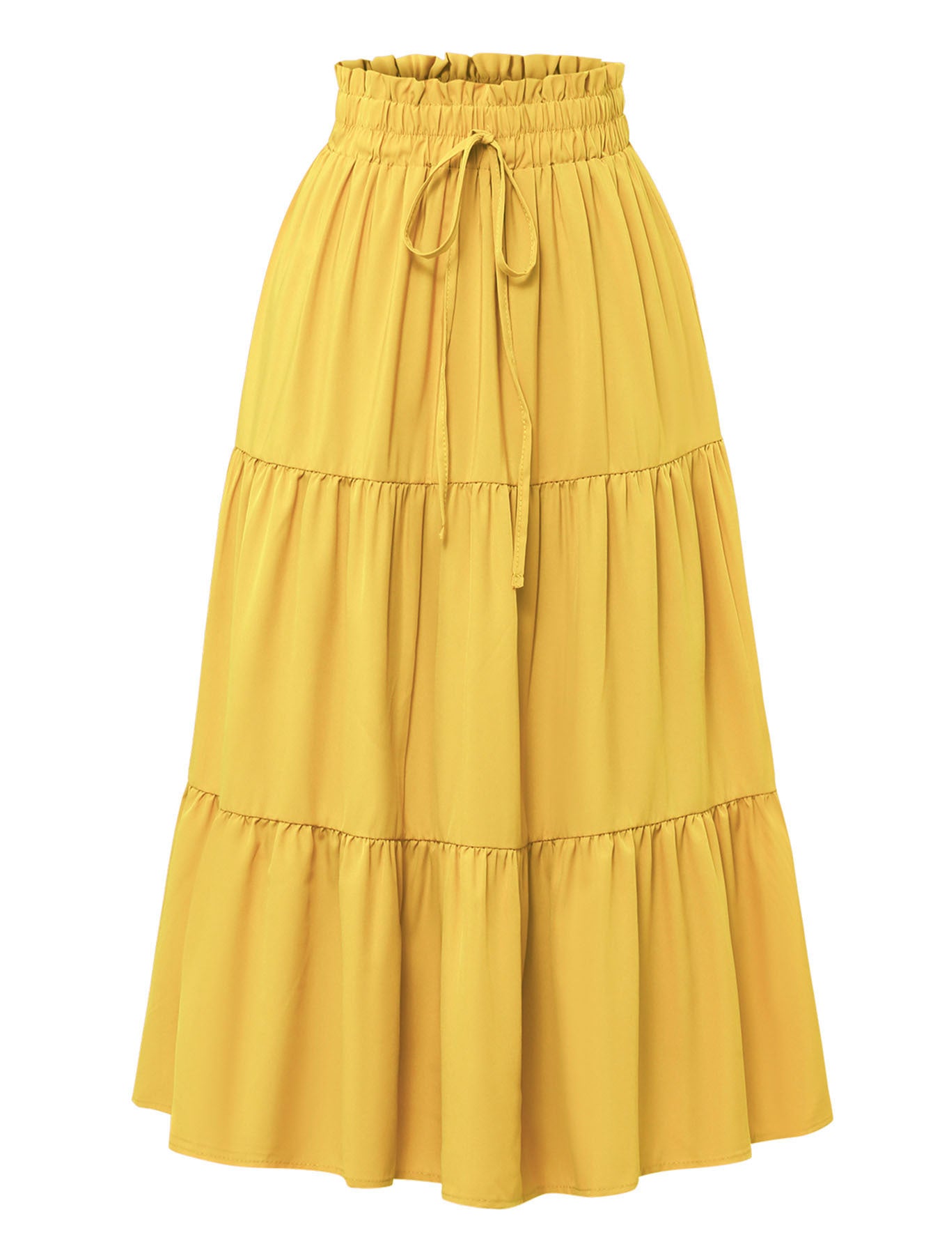 Floral Print Elastic Waist Maxi Skirt - fairypeony