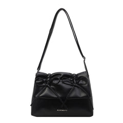 Aesthetic Bow Solid Color Leather Shoulder Bag
