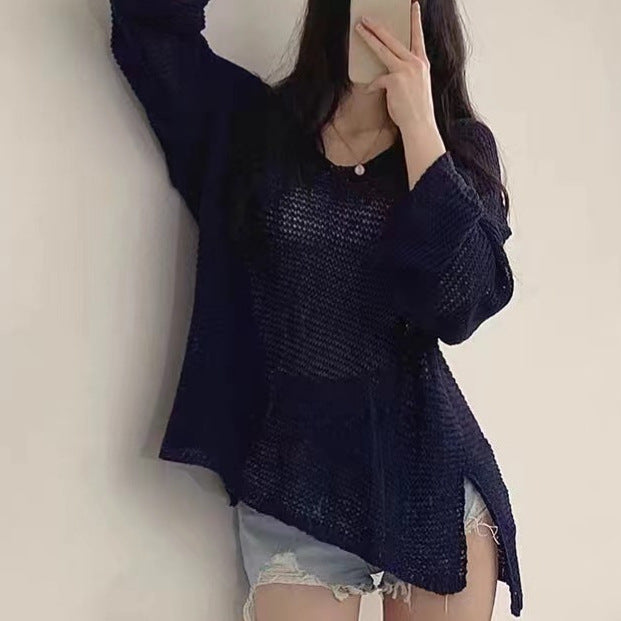 Vintage Thin Loose Long Sleeve Sweater