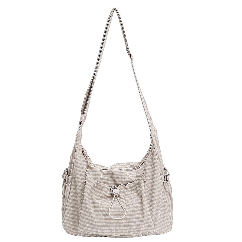 Vintage Checkered Print Crossbody Bag