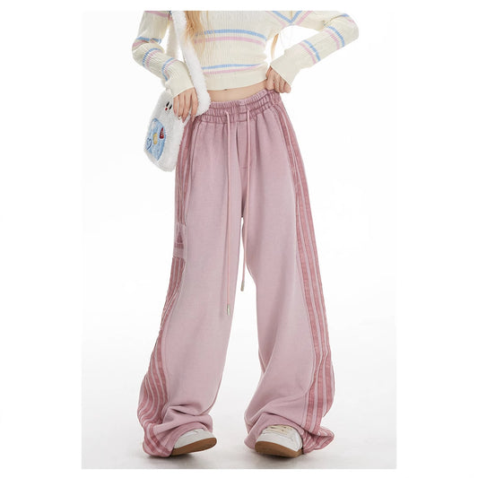 Vintage Striped Baggy Wide Leg Sweatpants