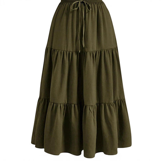 Solid Color Splicing Pleated Pocket Skirt - fairypeony