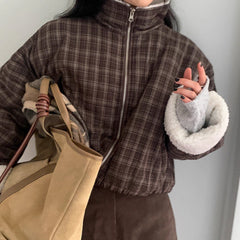 Vintage Plaid Reversible Oversized Jacket