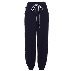 Aesthetic Bow Tie Piping Detail Sweatpants