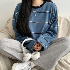 Vintage 90's Striped Oversized Long Sleeve Tee