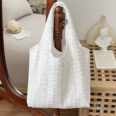 Floral Embroidery Canvas Shoulder Bag